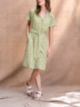 Celtic & Co. Draped Button Through Dress, Fennel Abstract Dot