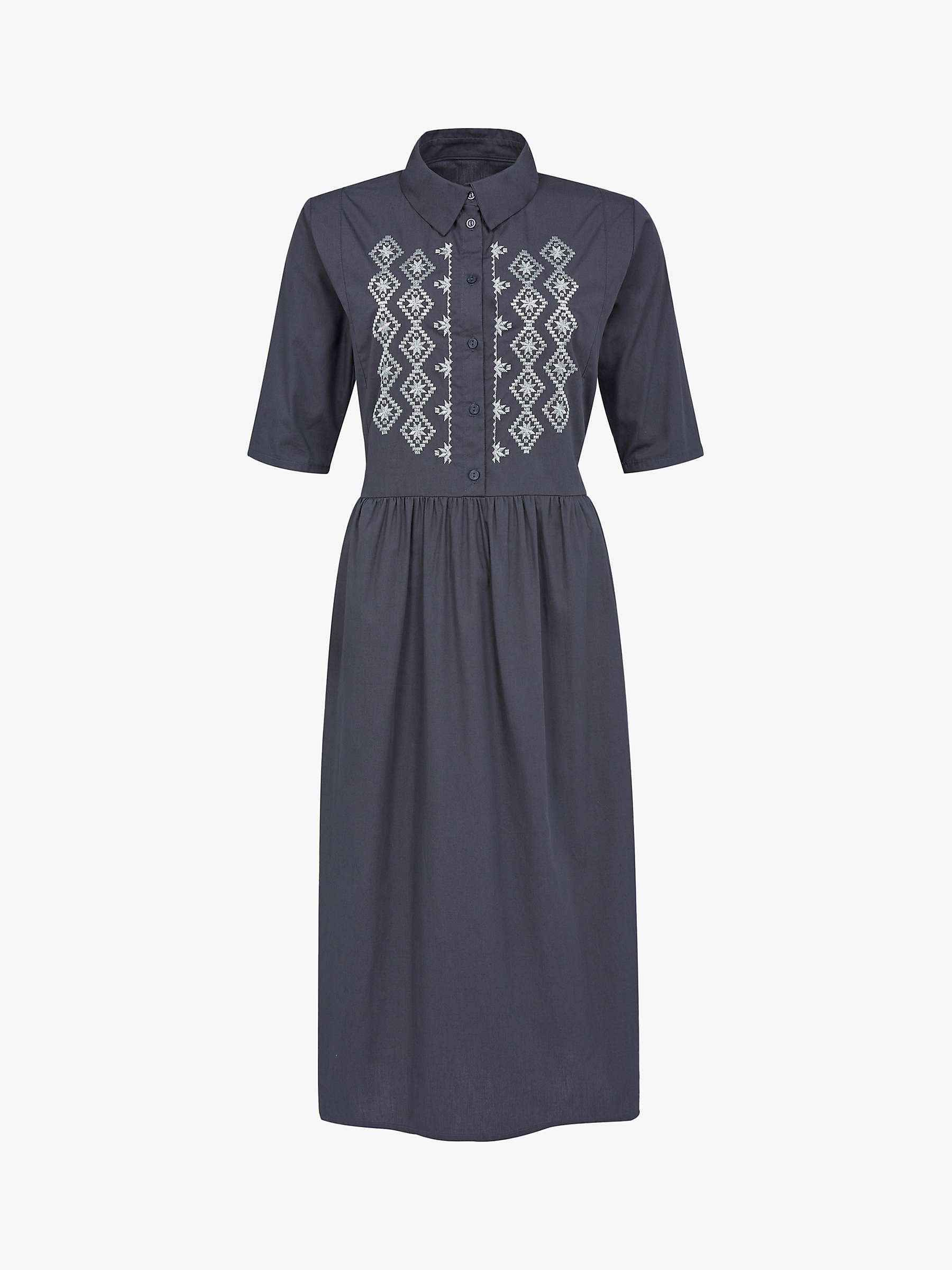Buy Celtic & Co. Embroidered Midi Dress, Slate Grey Online at johnlewis.com