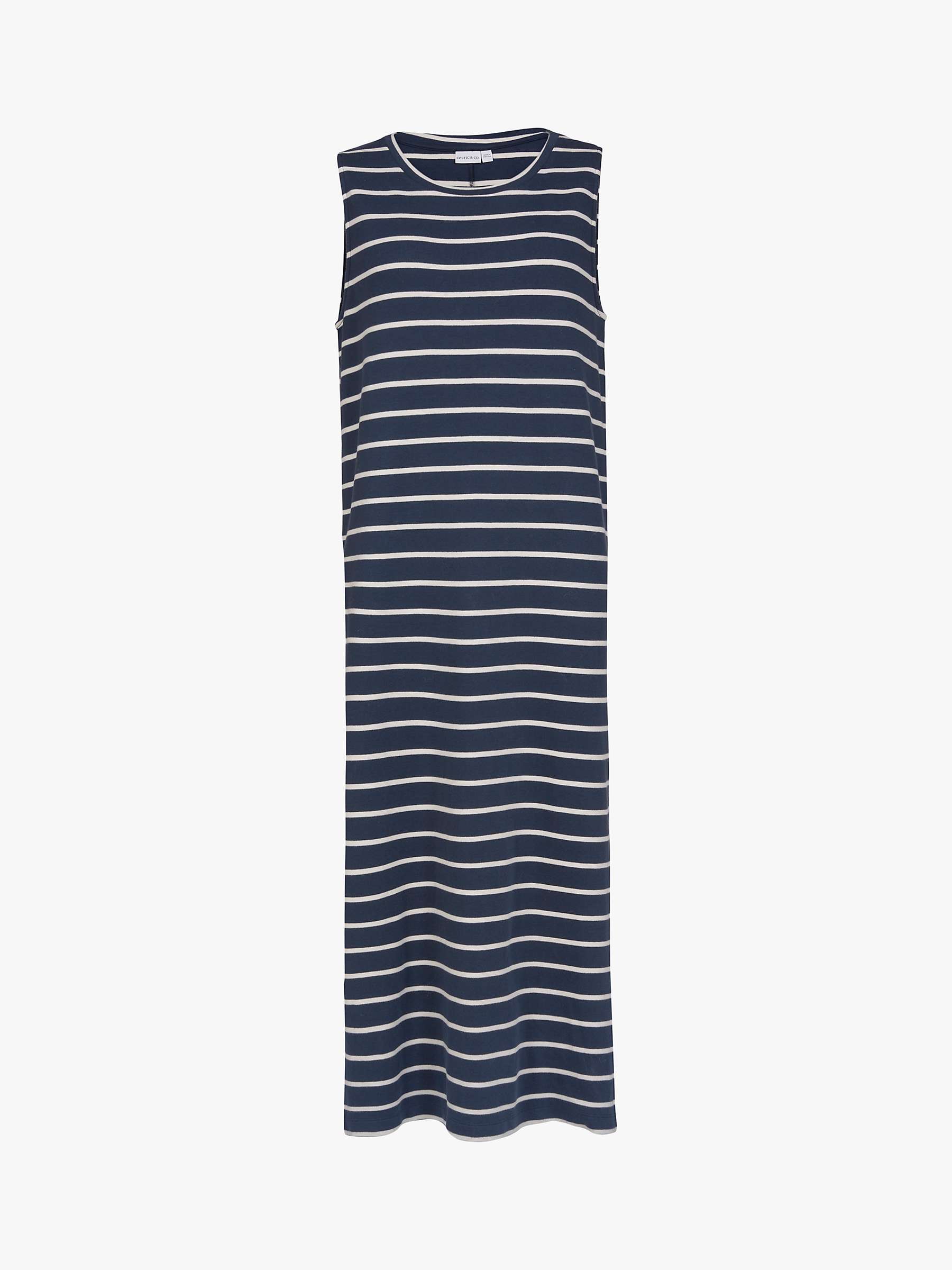 Buy Celtic & Co. Stripe T-Shirt Midi Dress, Navy Online at johnlewis.com