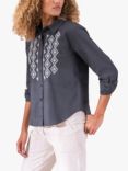 Celtic & Co. Embroidery Detail Blouse, Slate Grey