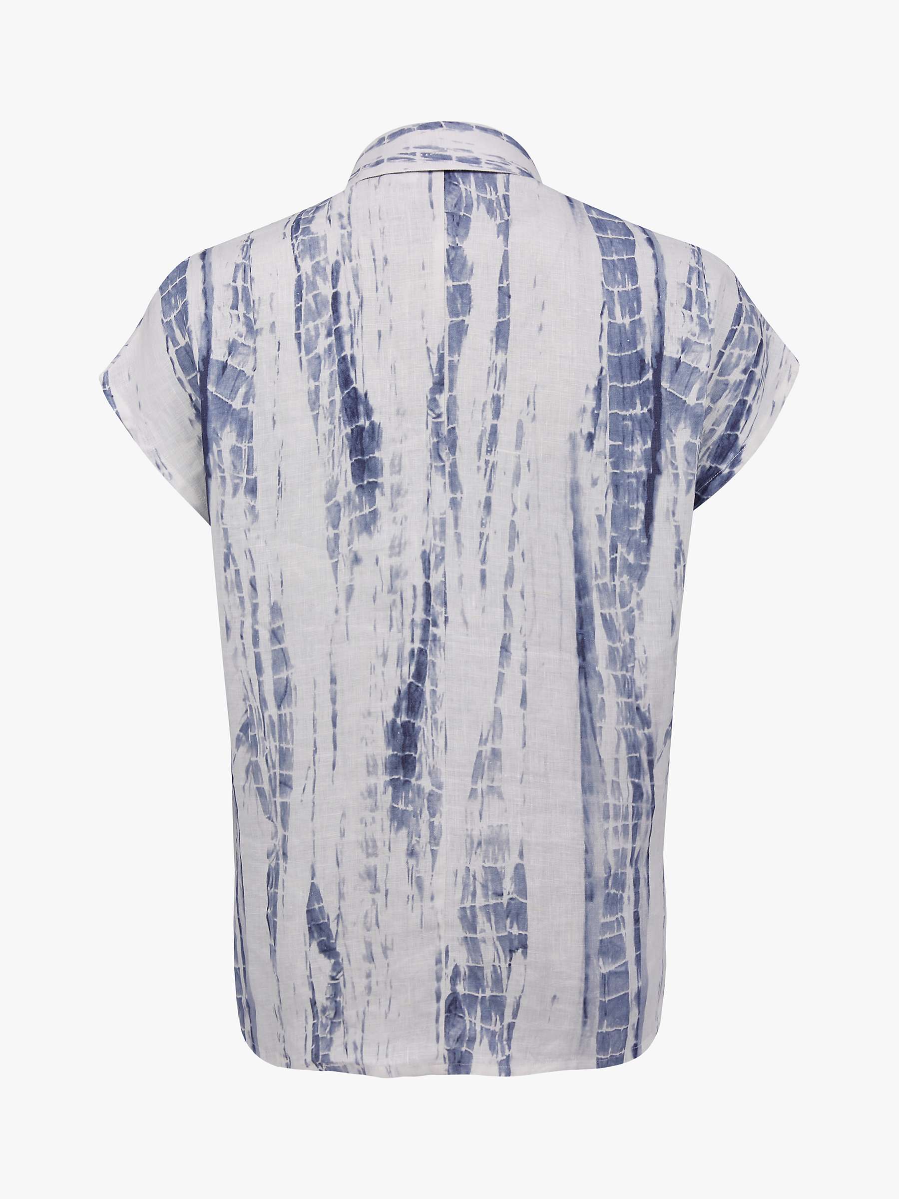 Celtic & Co. Tie Dye Drape Linen Shirt, Indigo at John Lewis & Partners