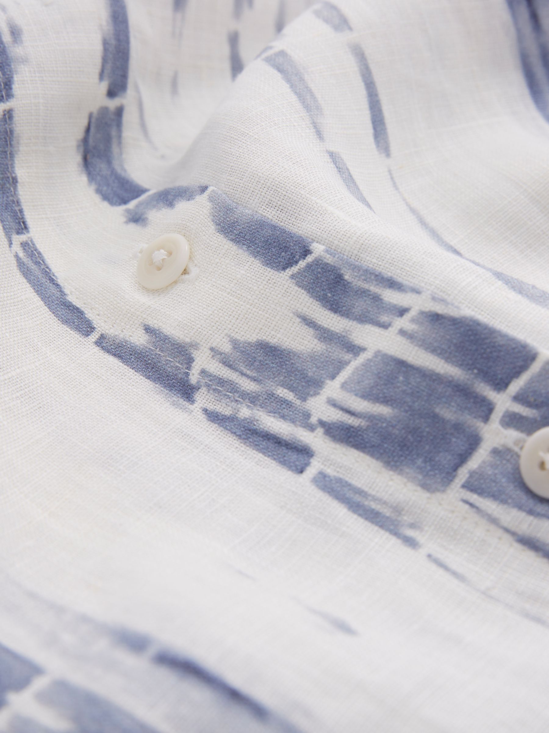 Celtic & Co. Tie Dye Drape Linen Shirt, Indigo at John Lewis & Partners