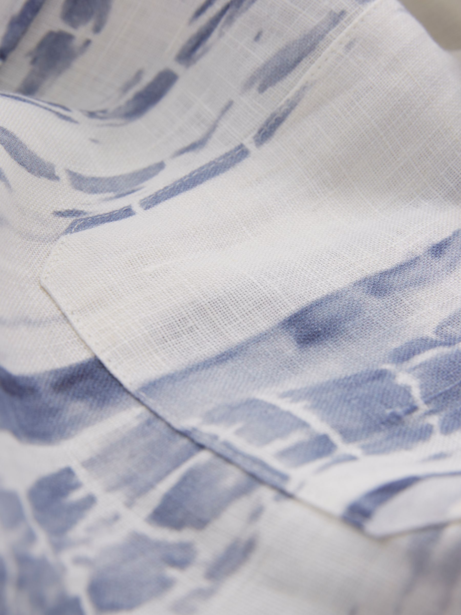 Buy Celtic & Co. Tie Dye Drape Linen Shirt, Indigo Online at johnlewis.com