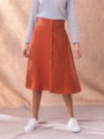 Celtic & Co. Linen Button Through Midi Skirt, Burnt Sienna