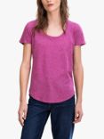 Celtic & Co. Linen Cotton Blend Striped Scoop Neck T-Shirt, Anemone