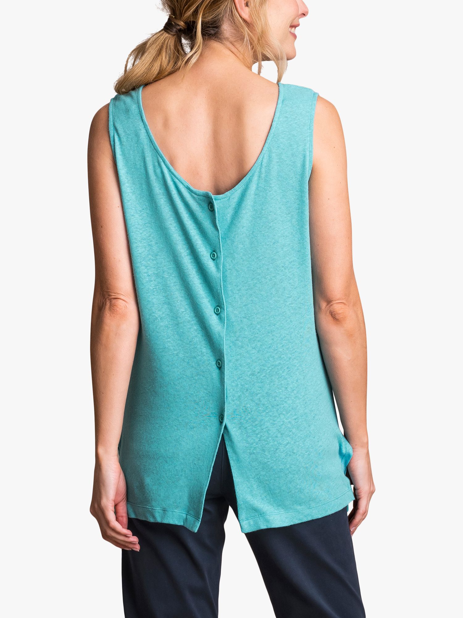 Celtic & Co. Linen and Cotton Scoop Neck Tunic, Sea Glass, 8