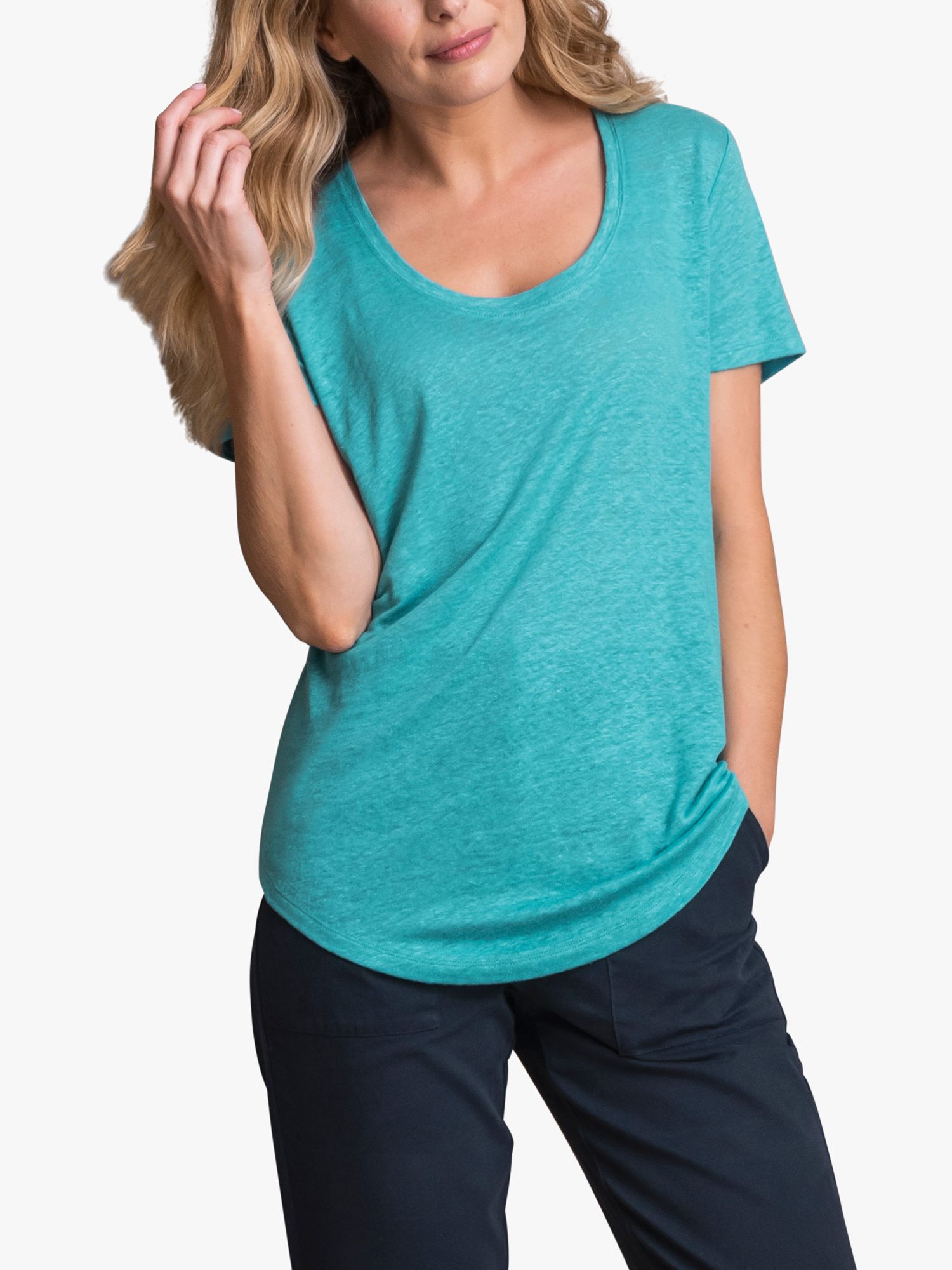 Celtic & Co. Scoop Neck T-Shirt, Sea Glass, 8