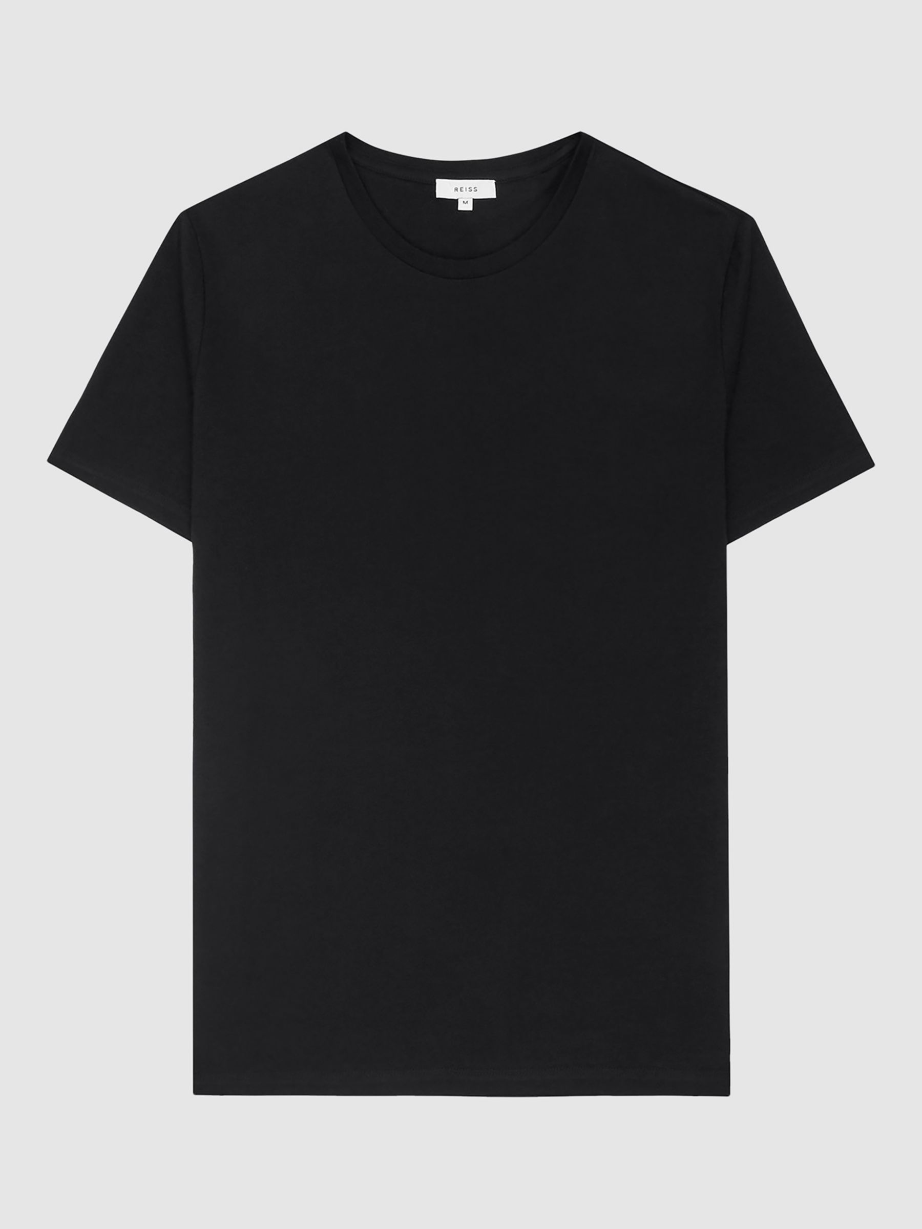 Reiss Bless Cotton Crew Neck T-Shirt, Black, XS