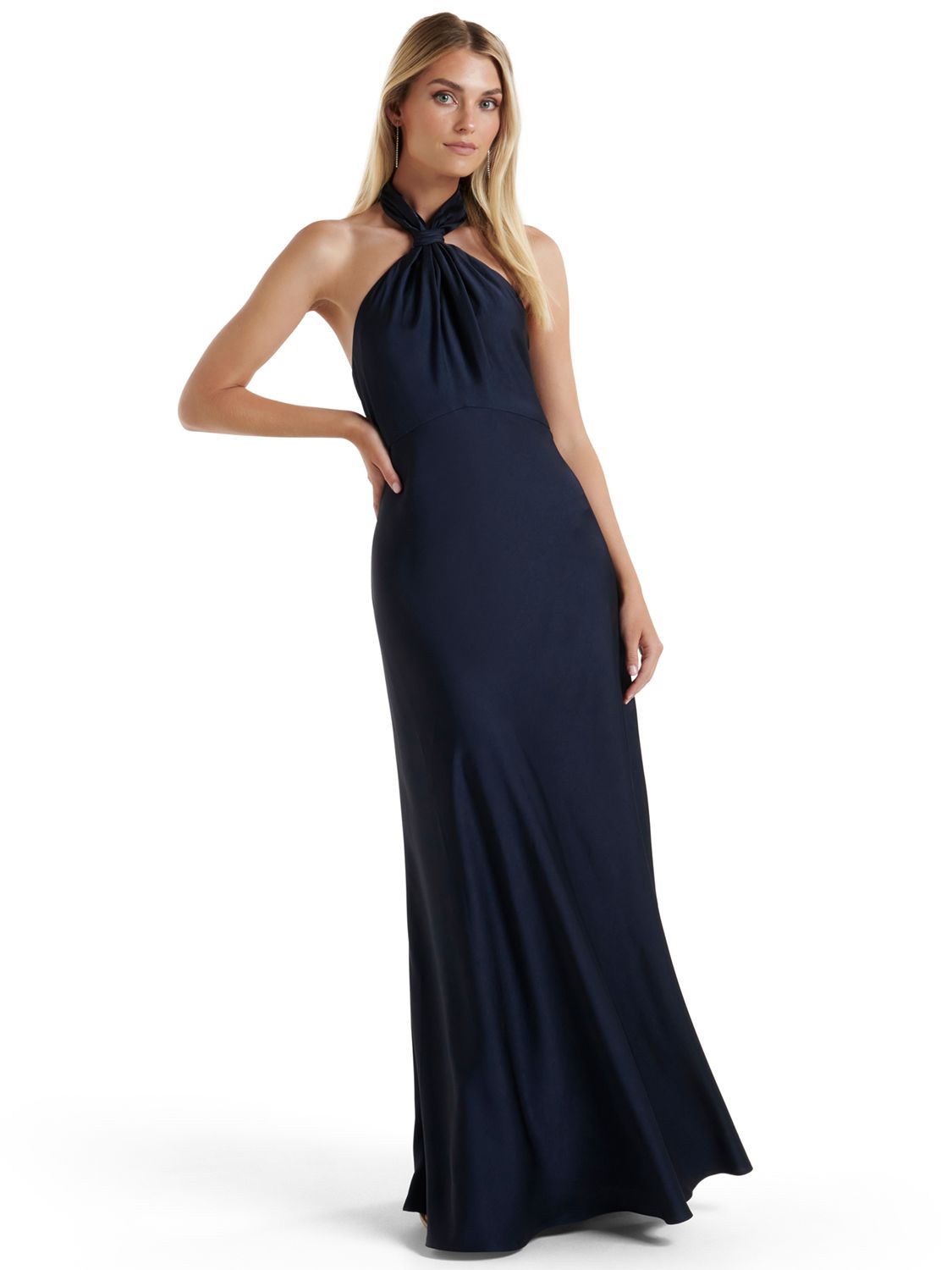 Forever New Yvette Halterneck Maxi Dress, Navy, 6