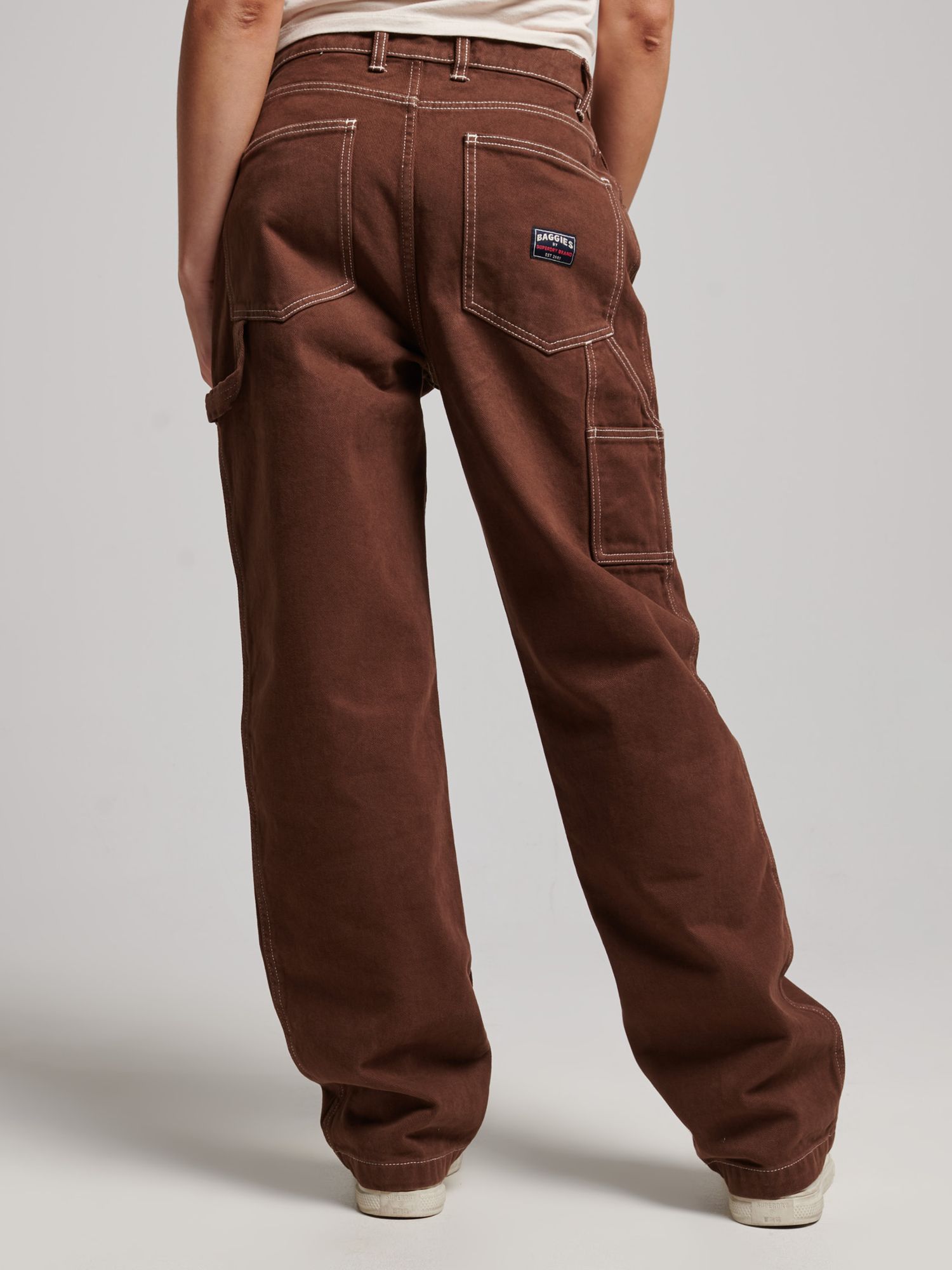 Women's Contrast Carpenter Pants in Pinecone Brown