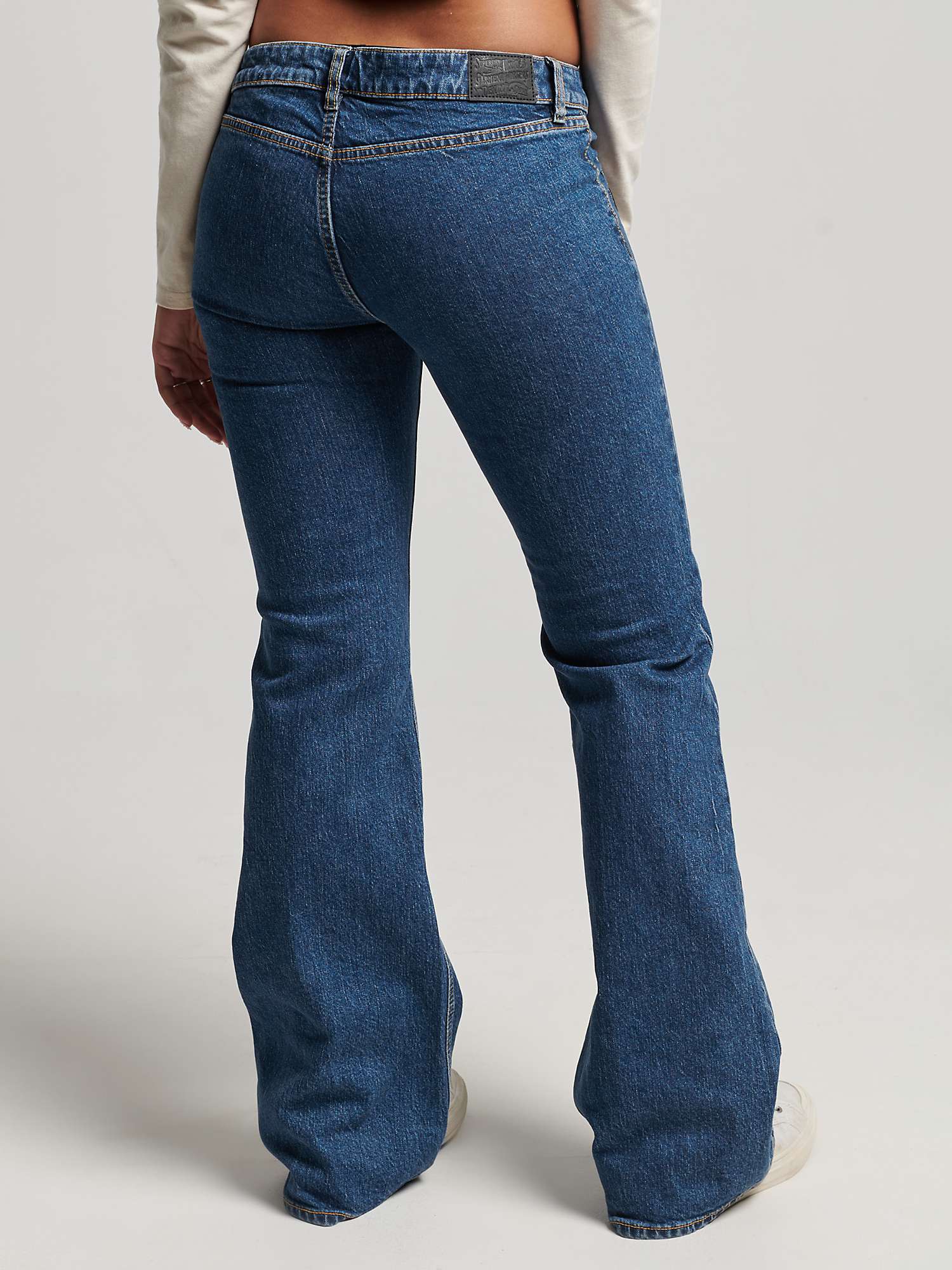 Buy Superdry Organic Cotton Blend Vintage Low Rise Slim Flare Jeans Online at johnlewis.com