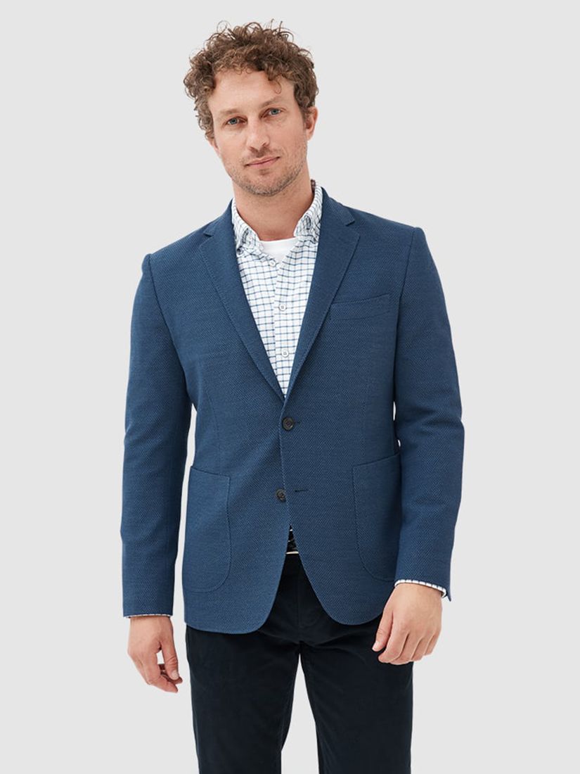 Rodd & Gunn Ellesmere Wool Blend Slim Fit Blazer, Indigo at John Lewis ...