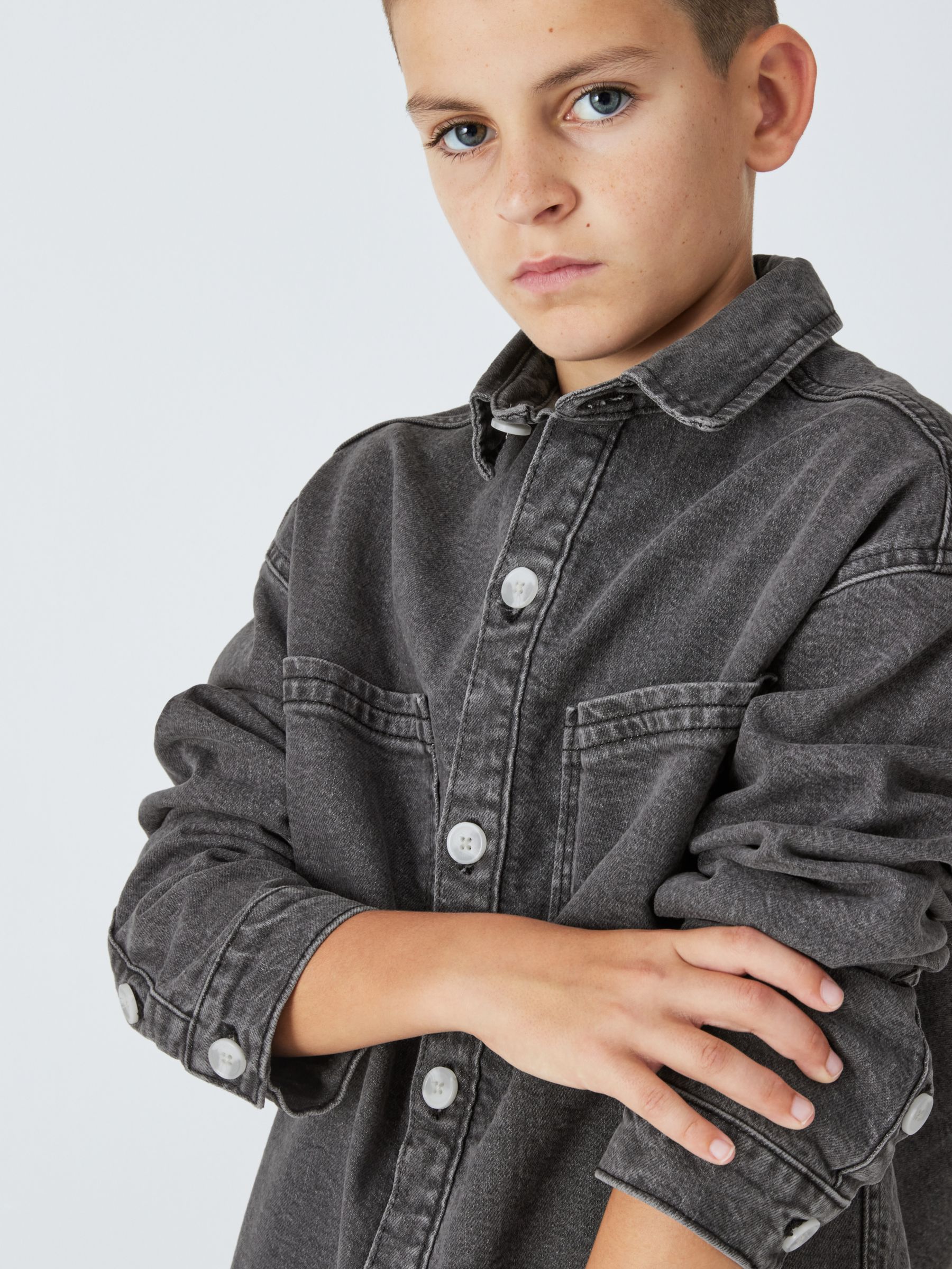 Buy John Lewis Kids' Denim Shirt, Grey Online at johnlewis.com