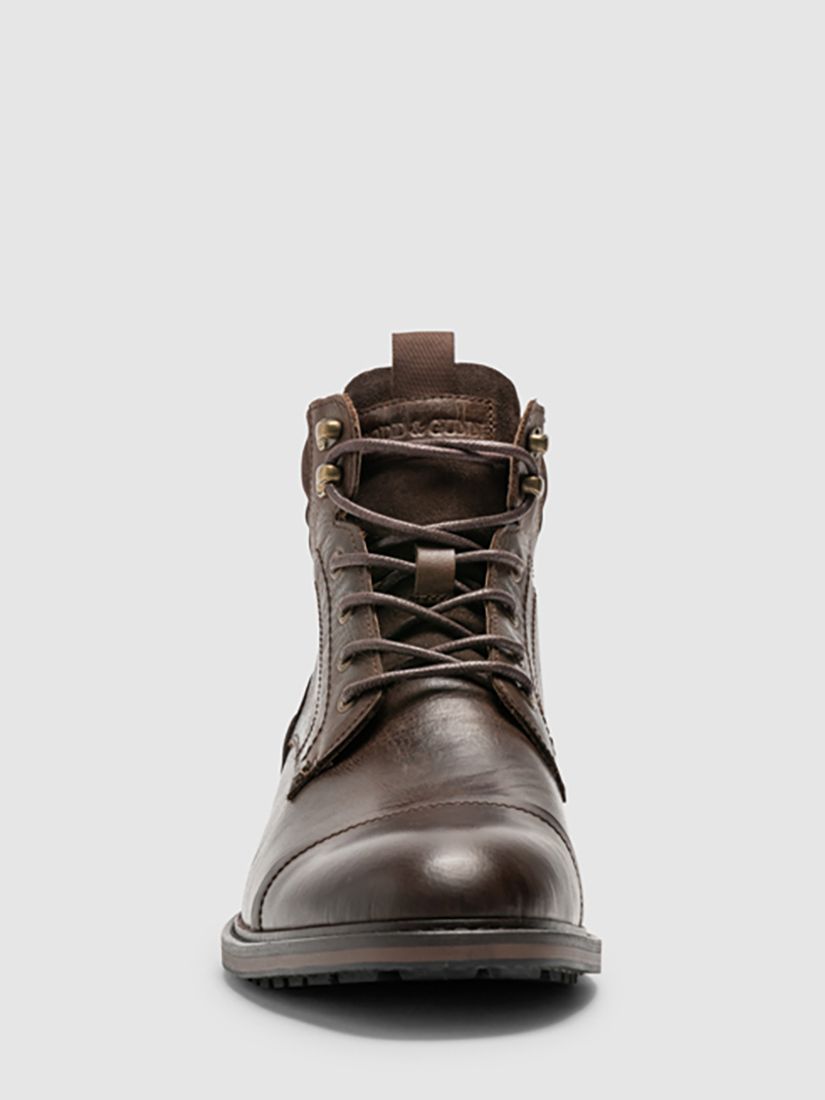 Rodd & Gunn Dunedin Leather Military Boots, Chocolate Wash at John ...