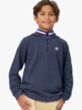 Angel & Rocket Kids' Rowan Knitted Quarter Zip Sweatshirt, Navy