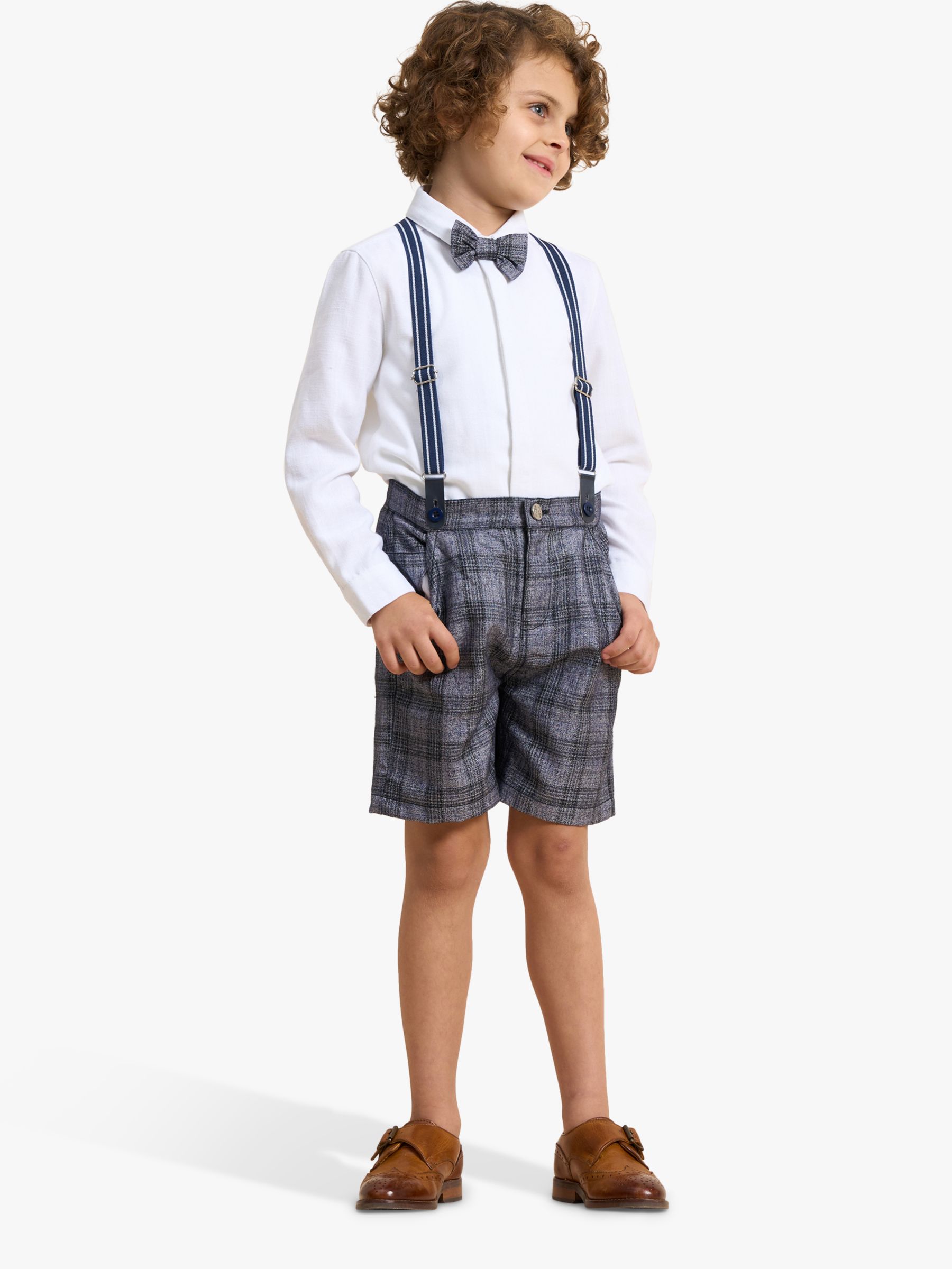 Angel & Rocket Kids' Ronan Smart Shirt and Shorts Set, Blue/White, 2 years