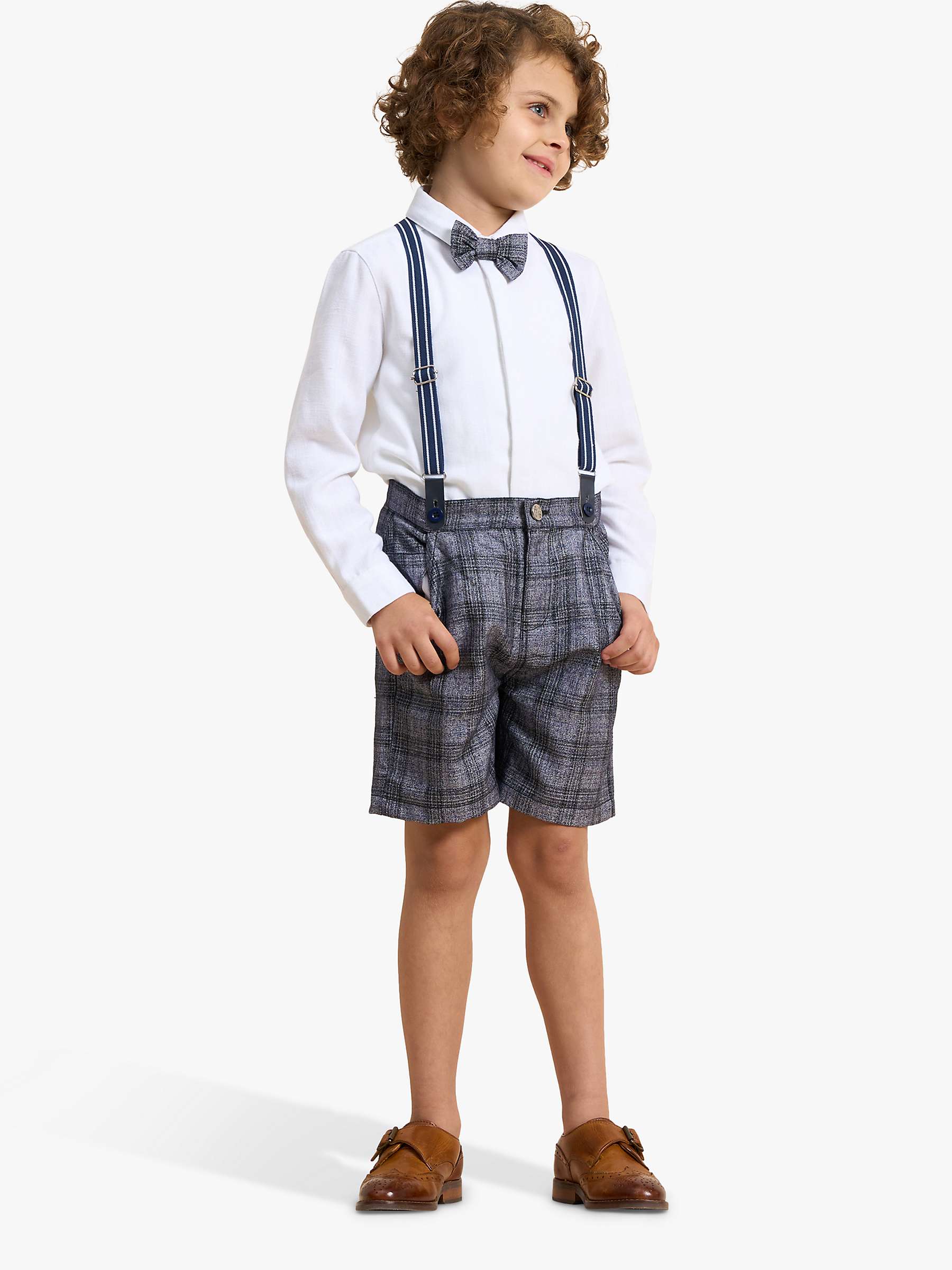 Buy Angel & Rocket Kids' Ronan Smart Shirt and Shorts Set, Blue/White Online at johnlewis.com