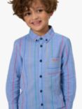 Angel & Rocket Kids' Embroidered Stripe Shirt, Blue