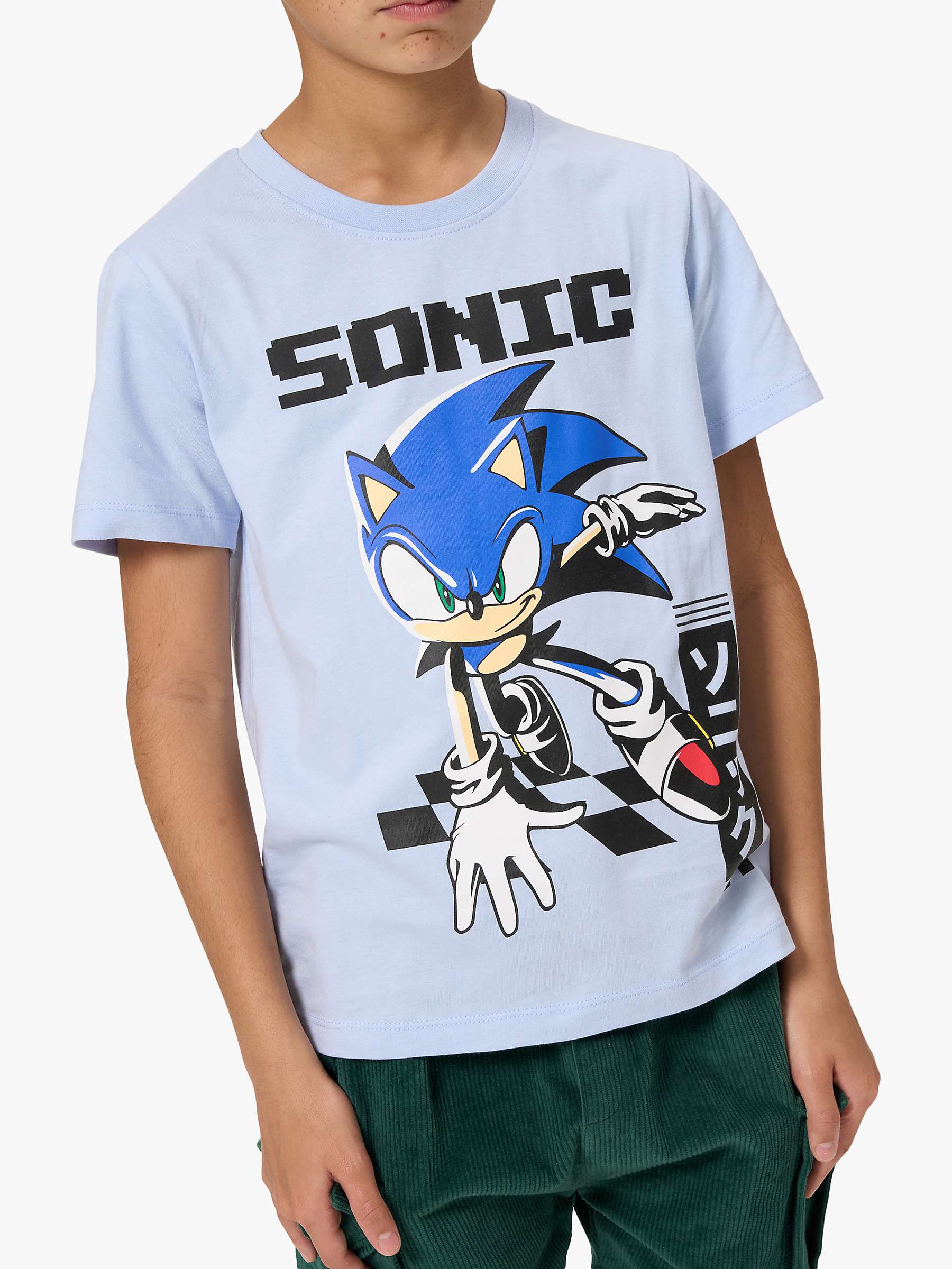 Buy Angel & Rocket Kids' Sonic Graphic T-Shirt, Blue Online at johnlewis.com