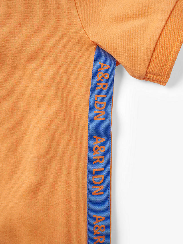 Angel & Rocket Kids' Zip Neck Polo Shirt, Orange