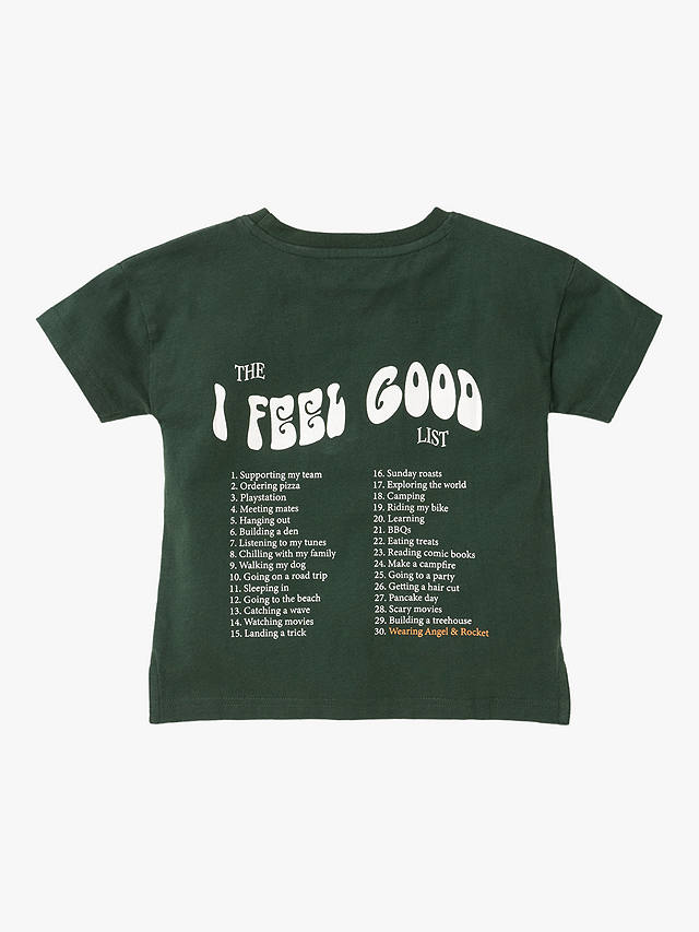 Angel & Rocket Kids' Brody I Feel Good T-Shirt, Green