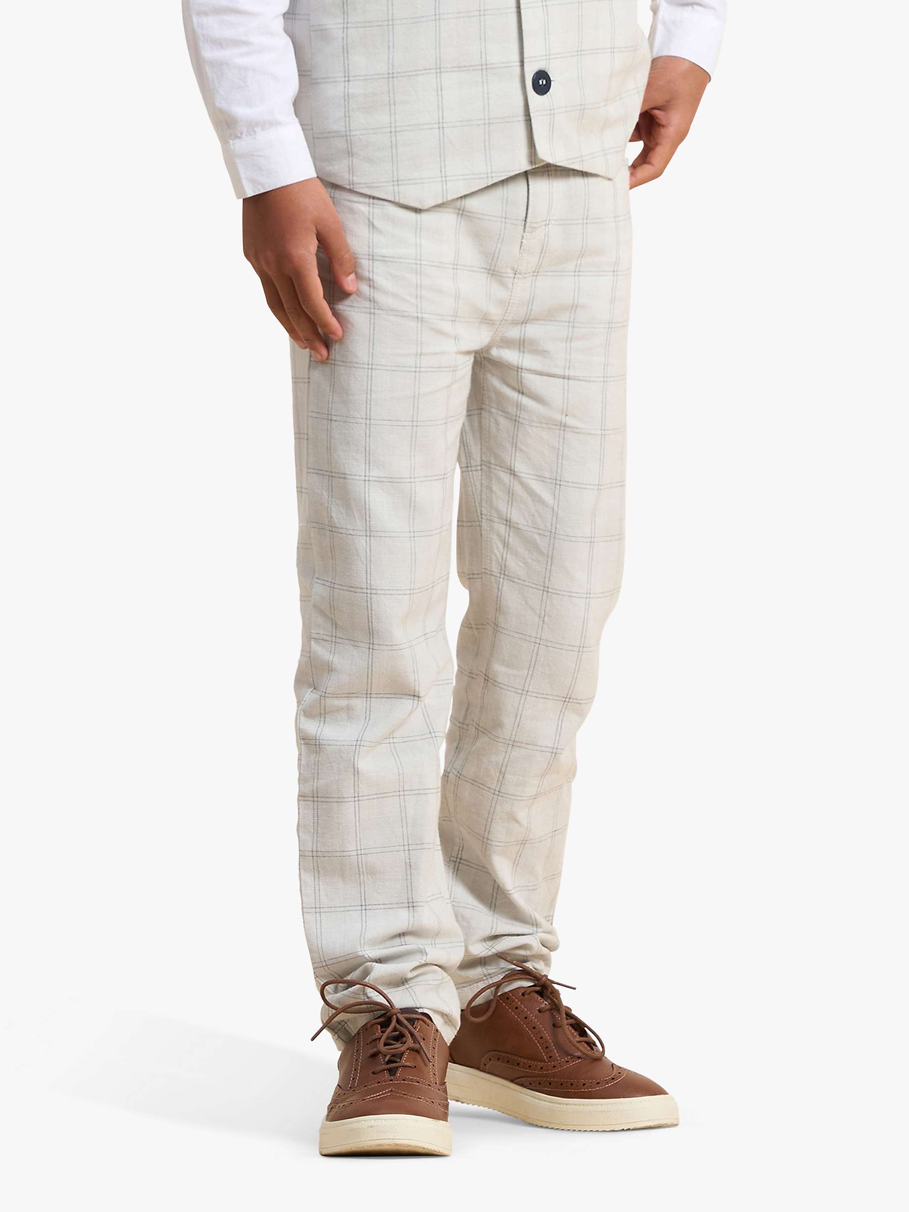 Buy Angel & Rocket Kids' Emerson Check Trousers, Grey Online at johnlewis.com