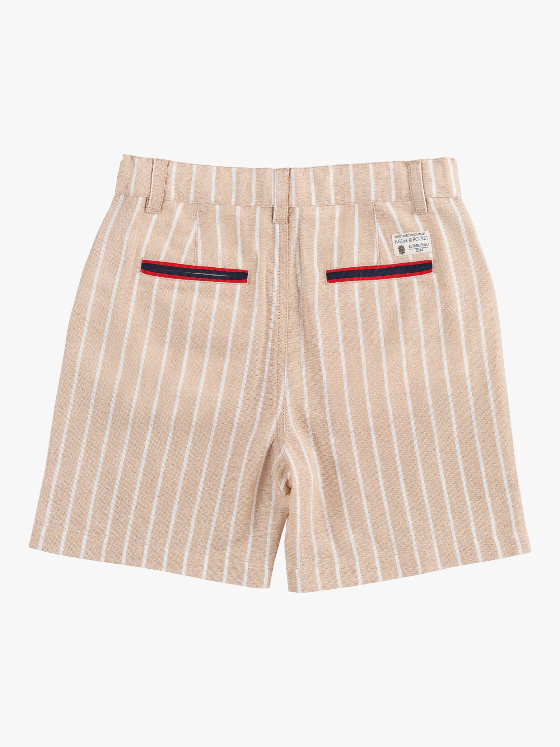 Angel & Rocket Kids' Clayton Stripe Short, Stone, 2 years