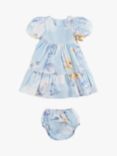 Angel & Rocket Baby Puff Sleeve Floral Print Dress, Blue, Blue