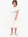 Angel & Rocket Kids' Selene Tulle Taupe Sash Dress, Ivory