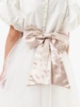 Angel & Rocket Kids' Selene Tulle Taupe Sash Dress, Ivory