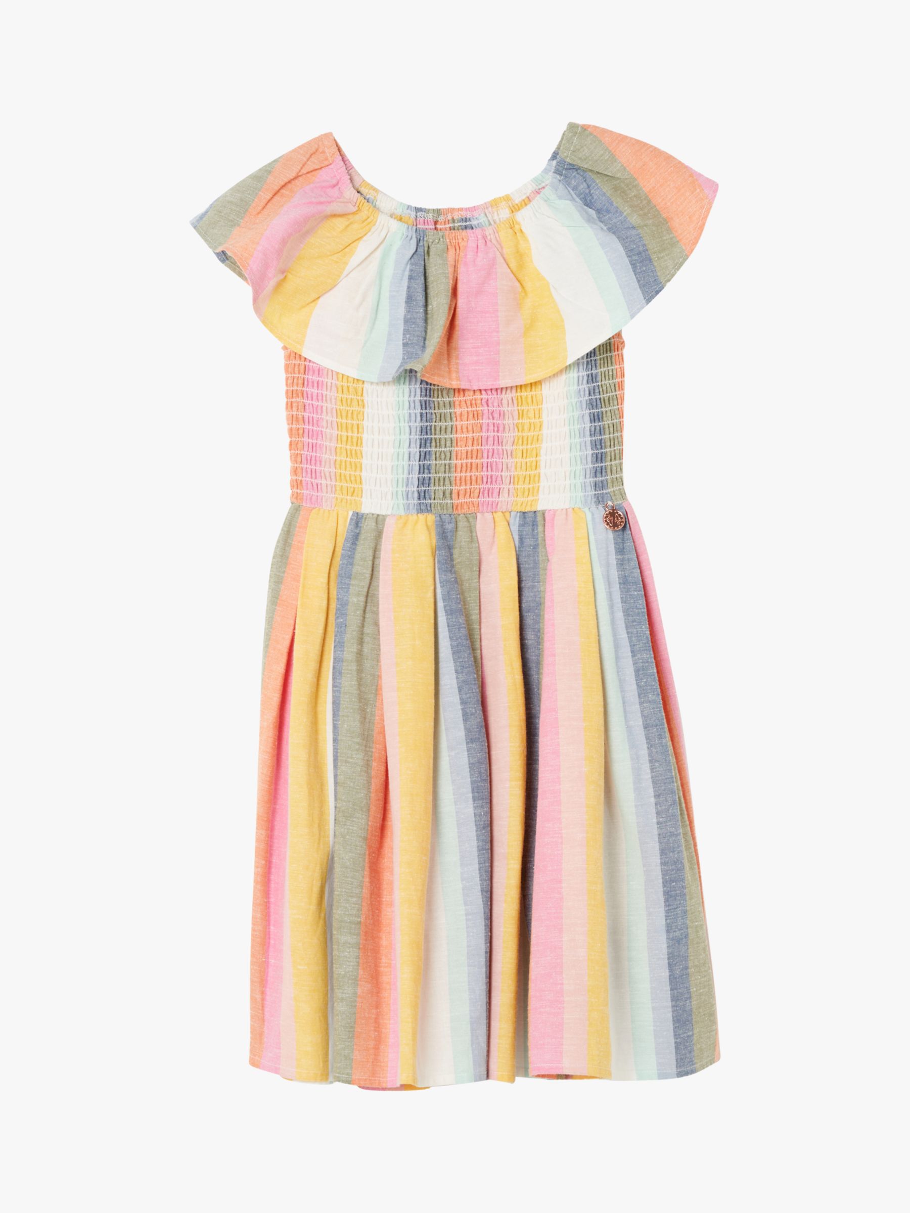 Buy Angel & Rocket Kids' Elsie Rainbow Stripe Sundress, Orange Online at johnlewis.com