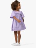 Angel & Rocket Kids' Theodora Embroidered Yoke Dress, Purple, Purple