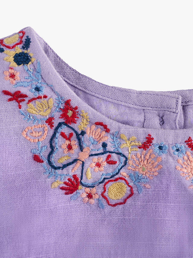 Angel & Rocket Kids' Theodora Embroidered Yoke Dress, Purple