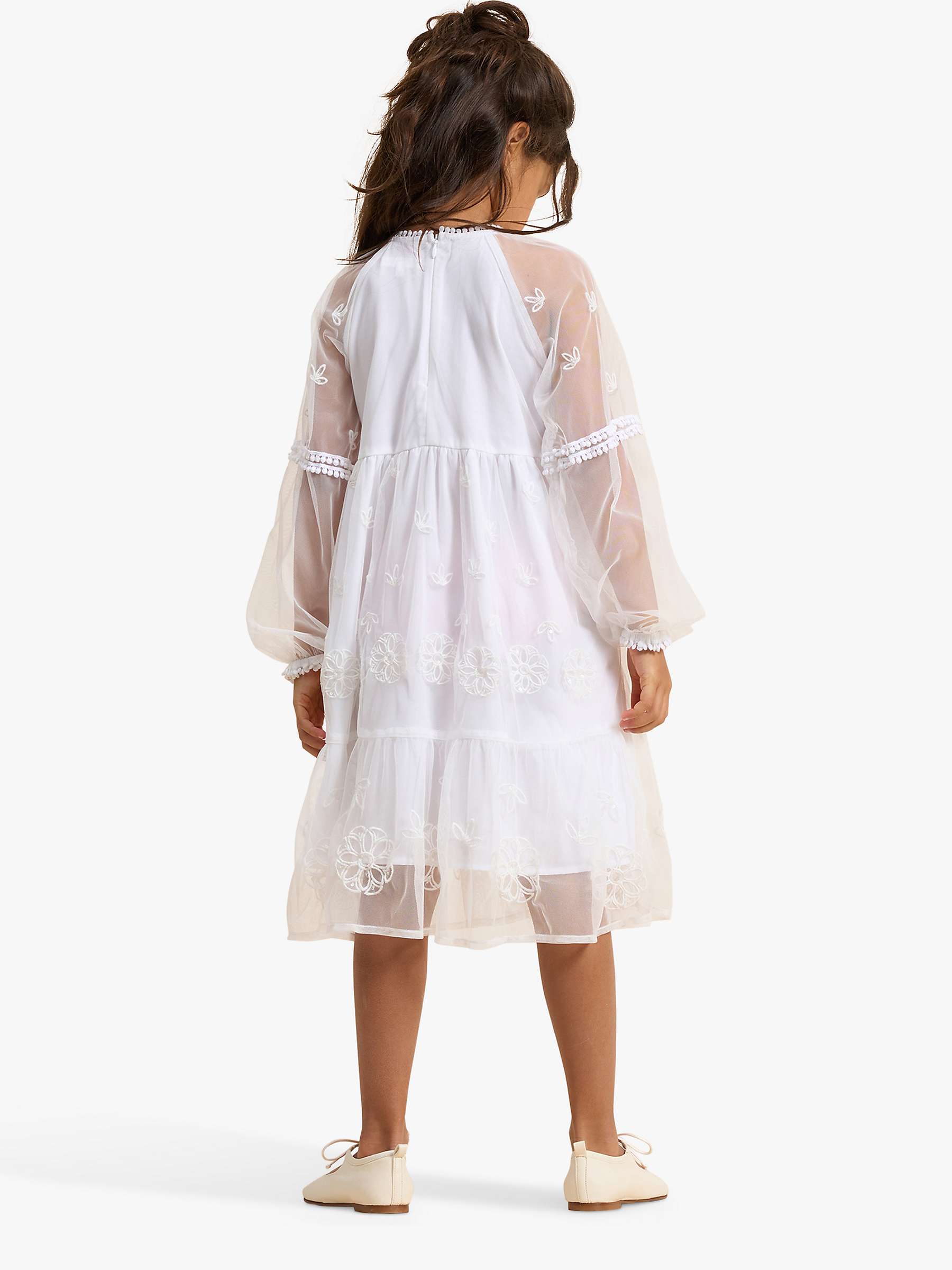 Buy Angel & Rocket Kids' Embellished Boho Dress, Cream Online at johnlewis.com