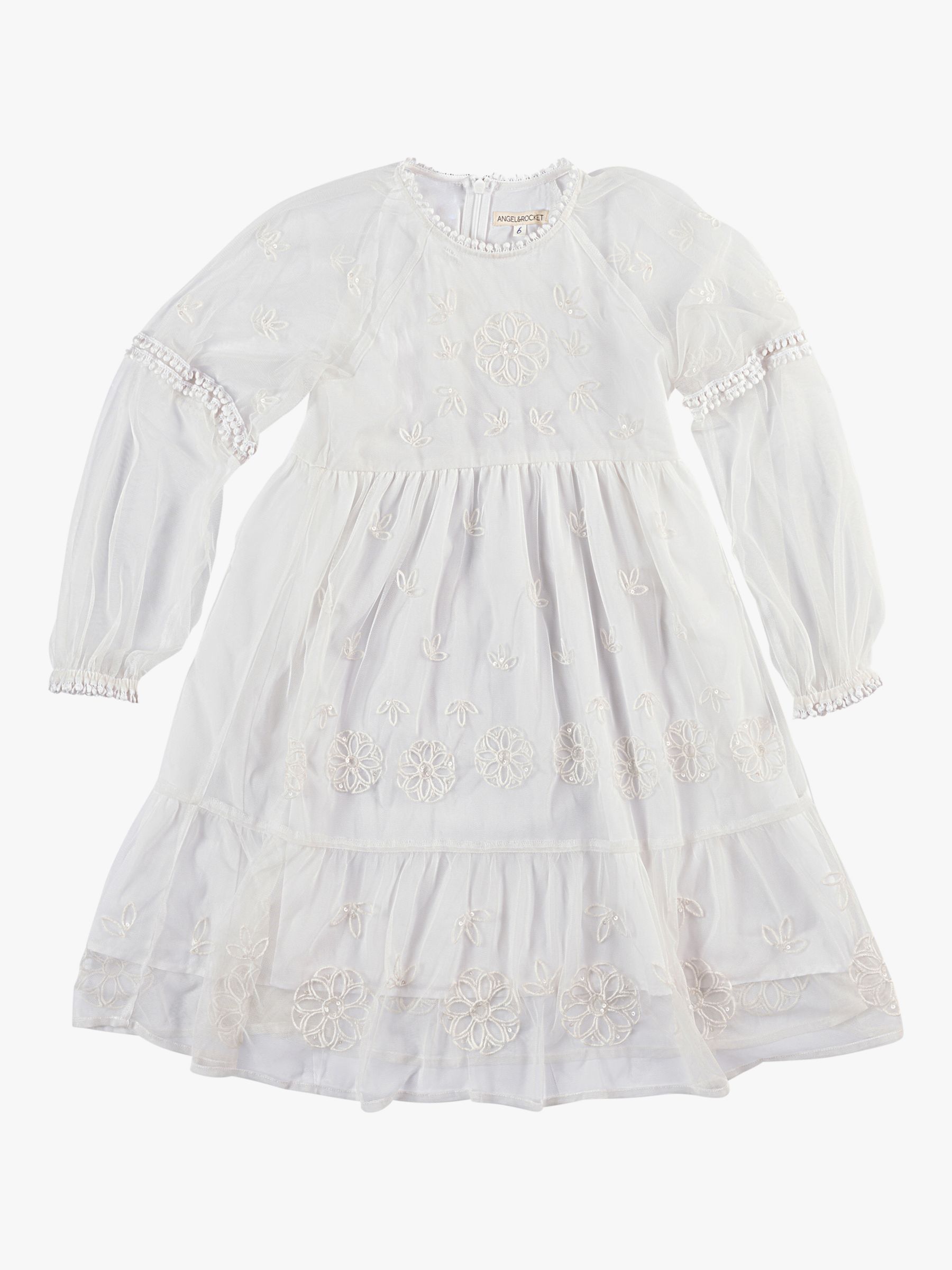 Buy Angel & Rocket Kids' Embellished Boho Dress, Cream Online at johnlewis.com