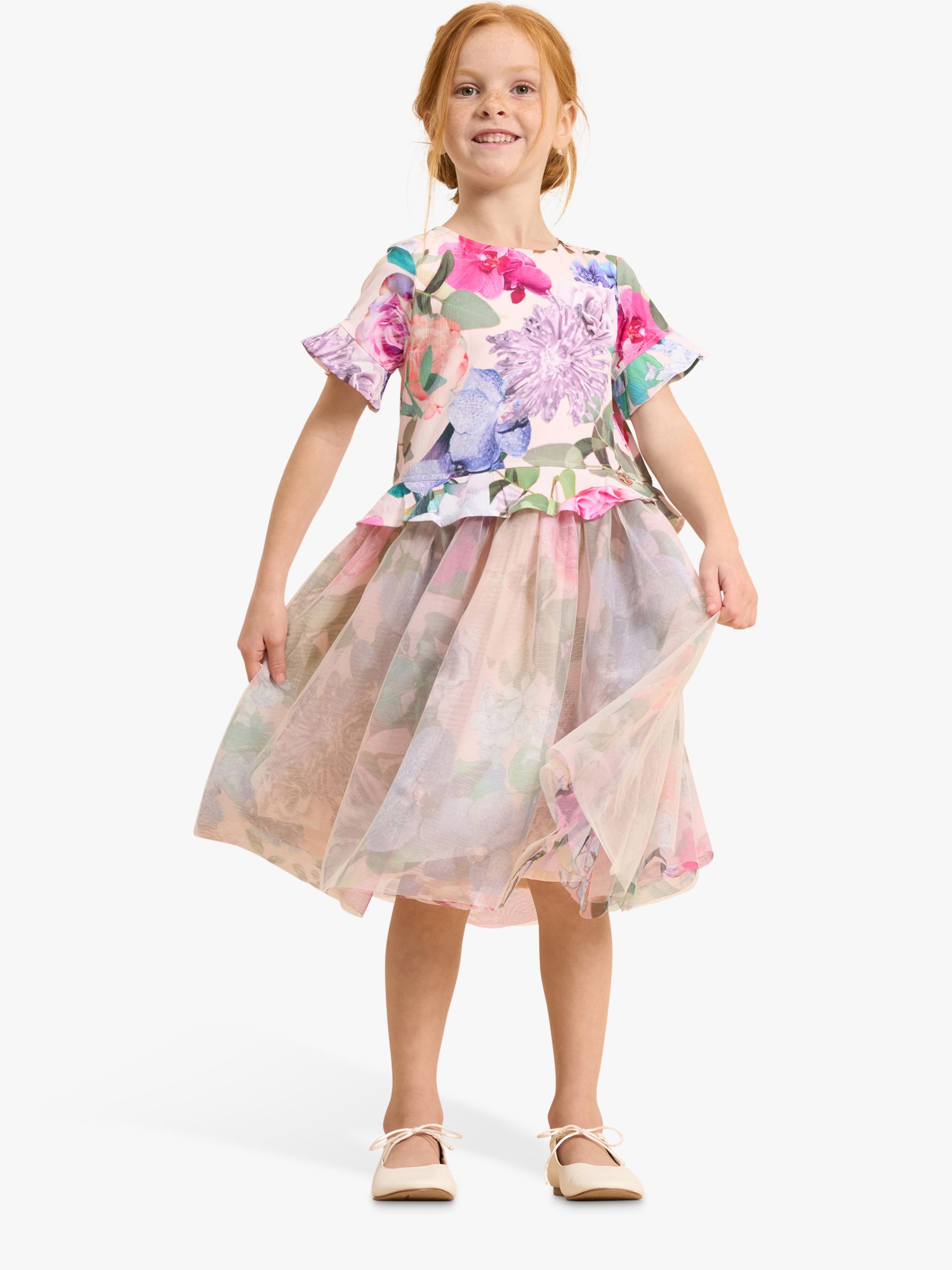 Angel & Rocket Kids' Azalea Floral Ballerina Dress, Pink, 2 years