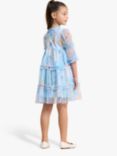 Angel & Rocket Kids' Eleanor Mesh Ruffle Dress, Blue