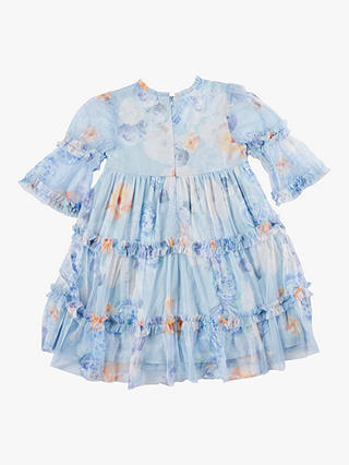 Angel & Rocket Kids' Eleanor Mesh Ruffle Dress, Blue