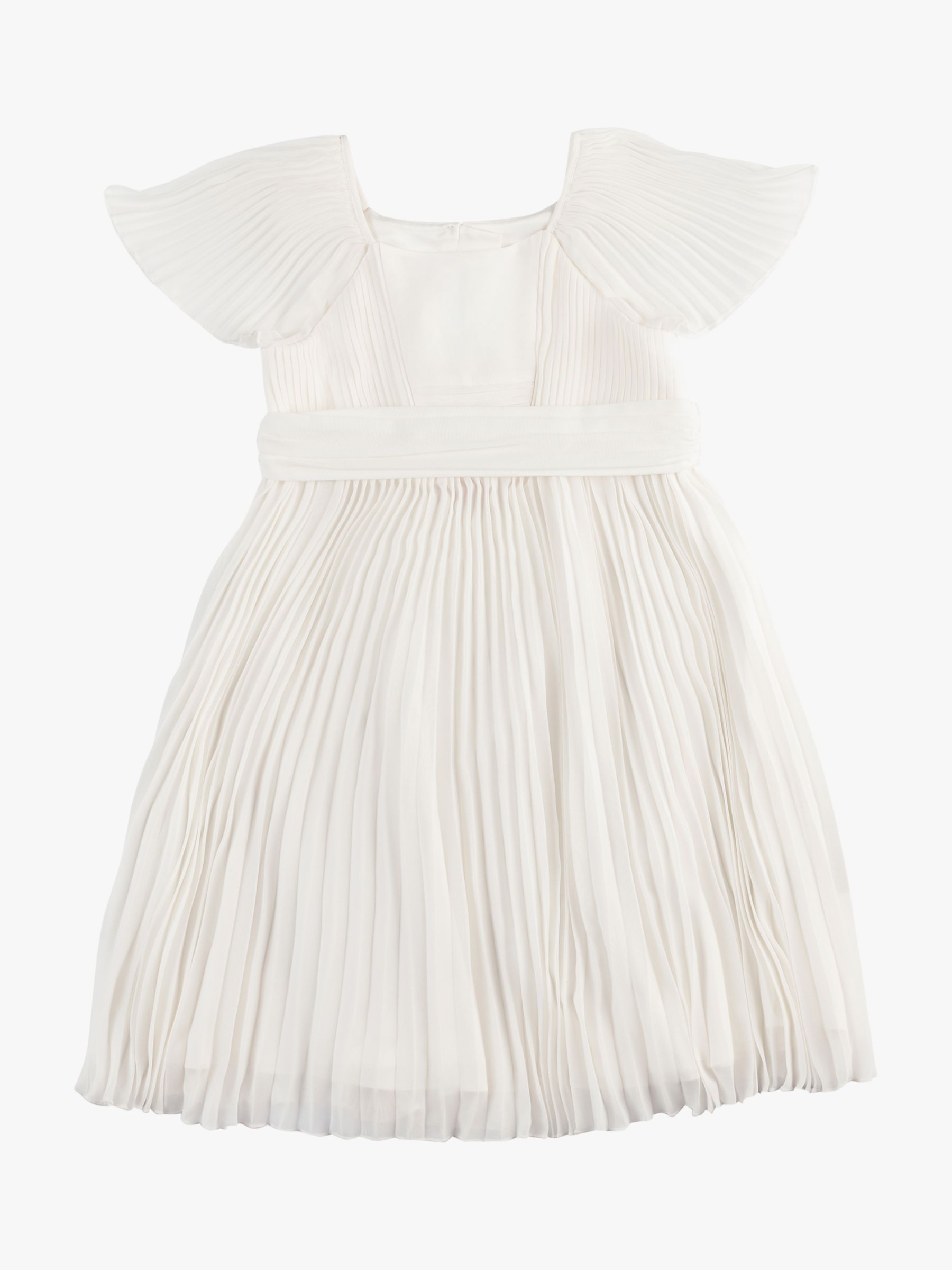 Angel & Rocket Kids' Camille Pleated Georgette Dress, White, 2 years