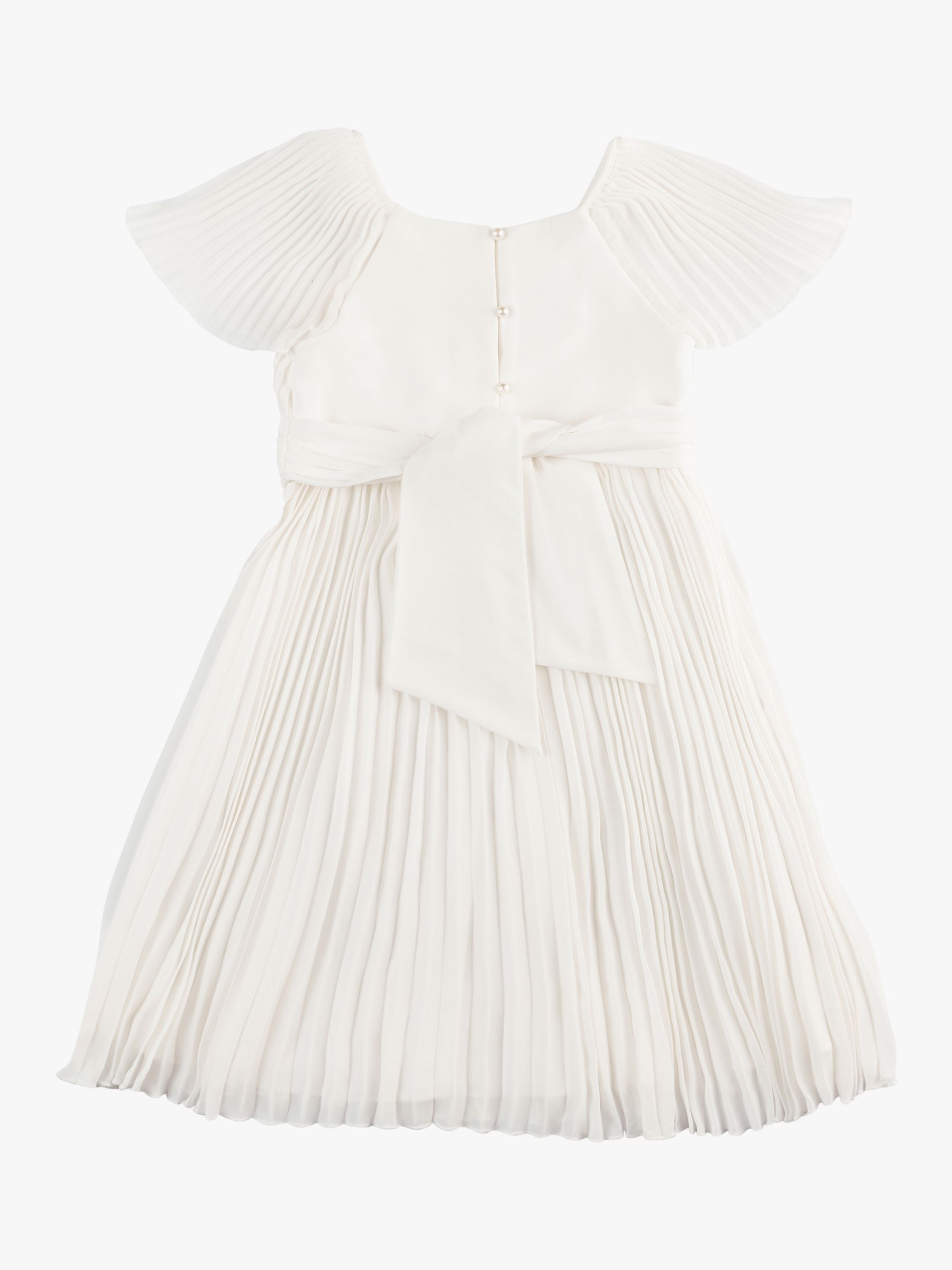 Angel & Rocket Kids' Camille Pleated Georgette Dress, White, 2 years