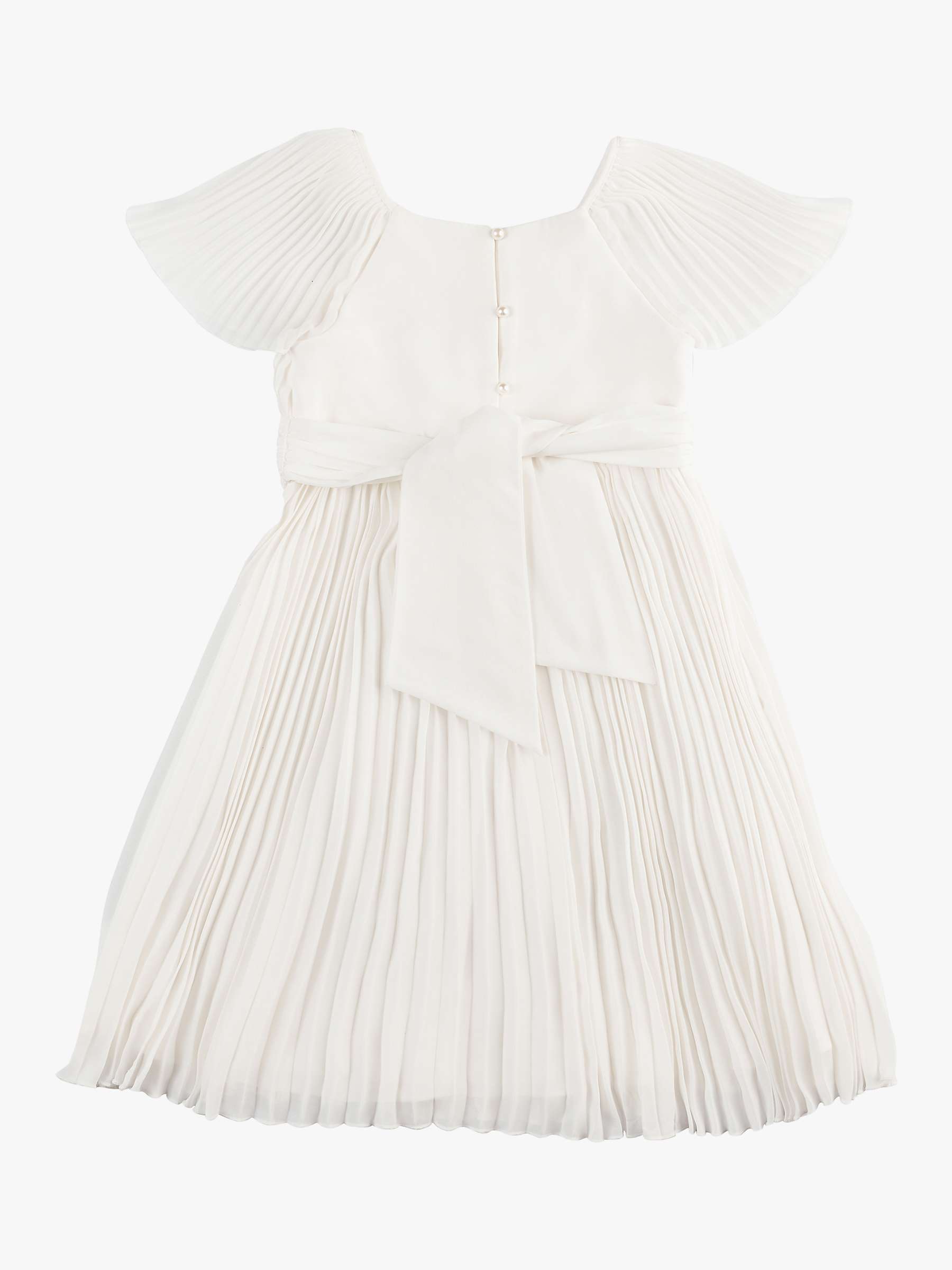 Buy Angel & Rocket Kids' Camille Pleated Georgette Dress, White Online at johnlewis.com