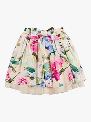 Angel & Rocket Kids' Darcy Printed Layered Skirt, Nude/Multi