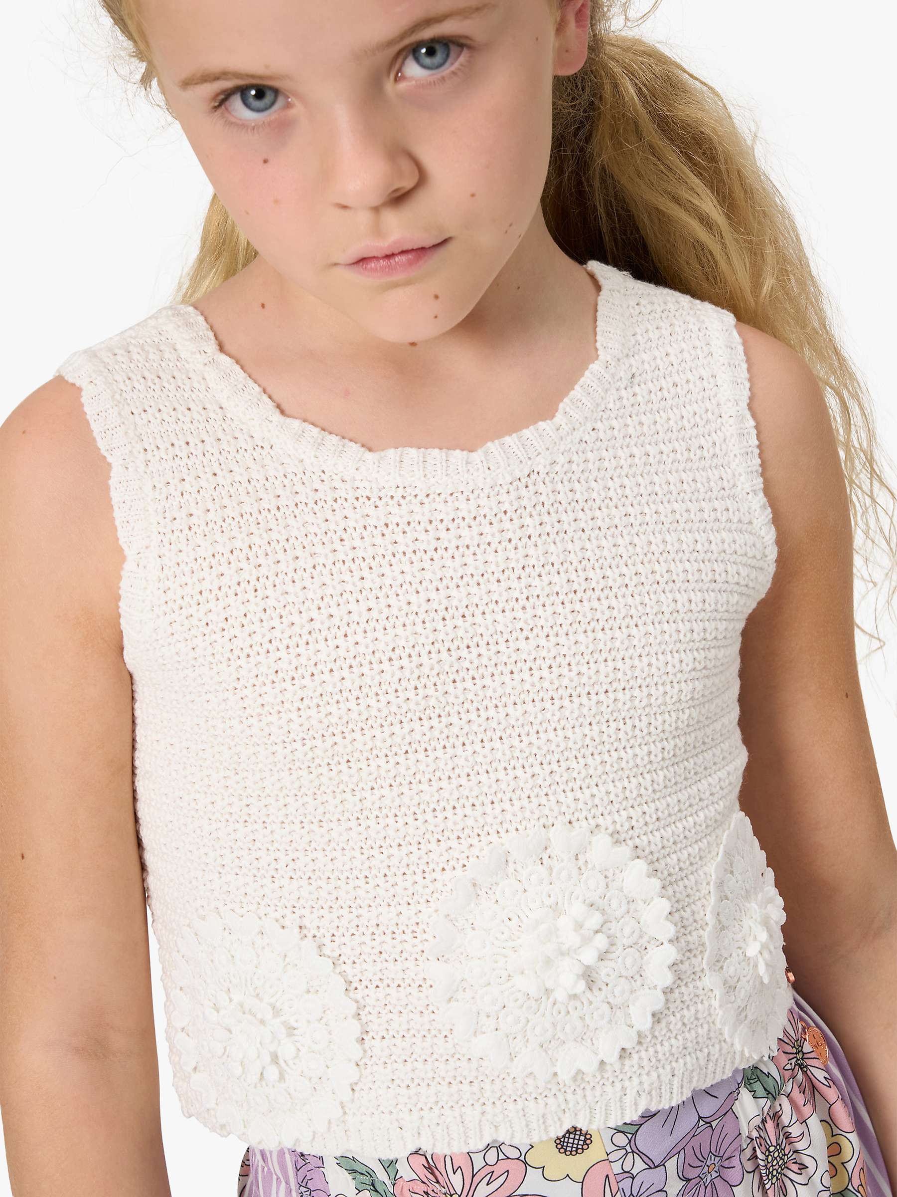 Buy Angel & Rocket Kids' Crochet Vest Top, White Online at johnlewis.com