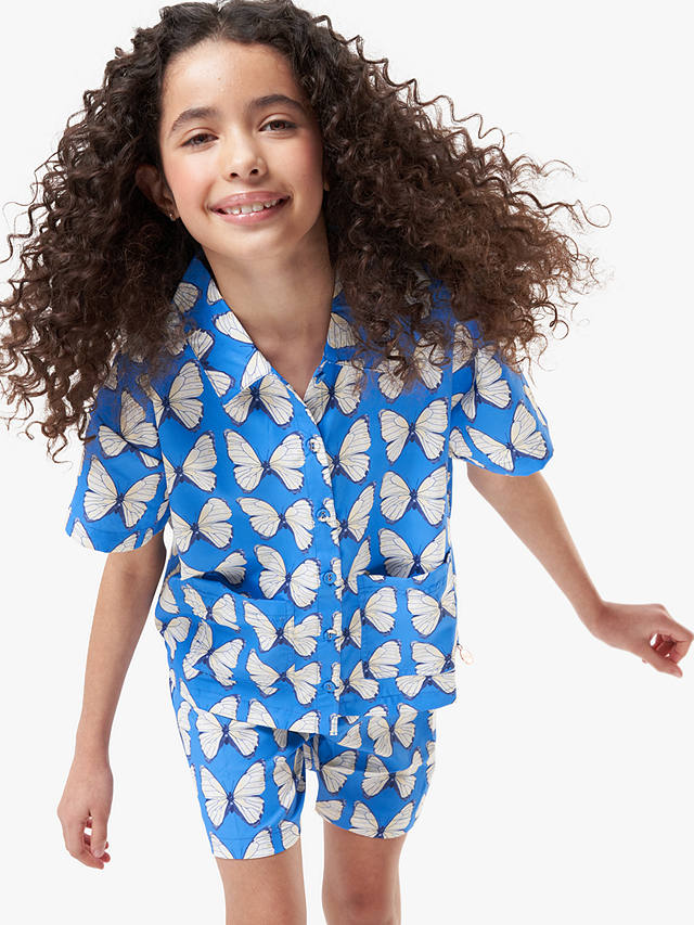 Angel & Rocket Bea Woven Butterfly Shirt, Blue