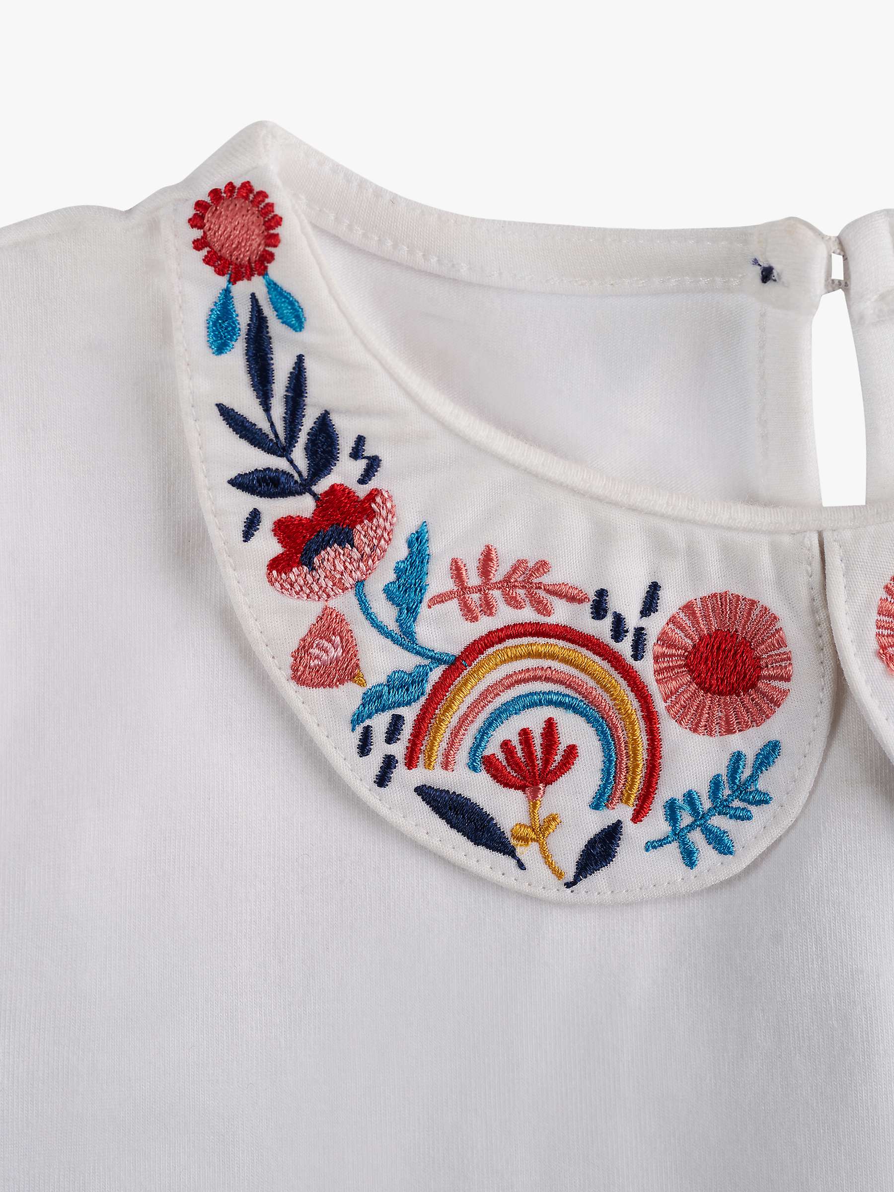 Buy Angel & Rocket Kids' Heidi Embroidered Collar Top, White Online at johnlewis.com