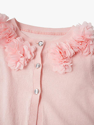 Angel & Rocket Kids' Flower Trim Cardigan, Pink