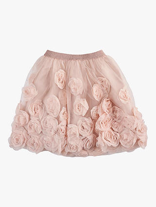 Angel & Rocket Kids' Colette Ruffle Rose Mesh Skirt, Pink
