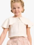 Angel & Rocket Kids' Margaux Cape Collar Woven Top, Ivory