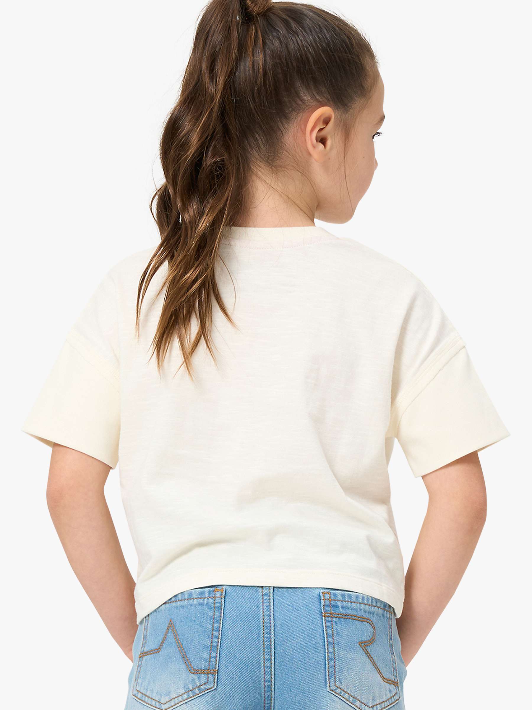 Buy Angel & Rocket Kids' Tilly Embellished Wild and Free T-Shirt, Cream Online at johnlewis.com