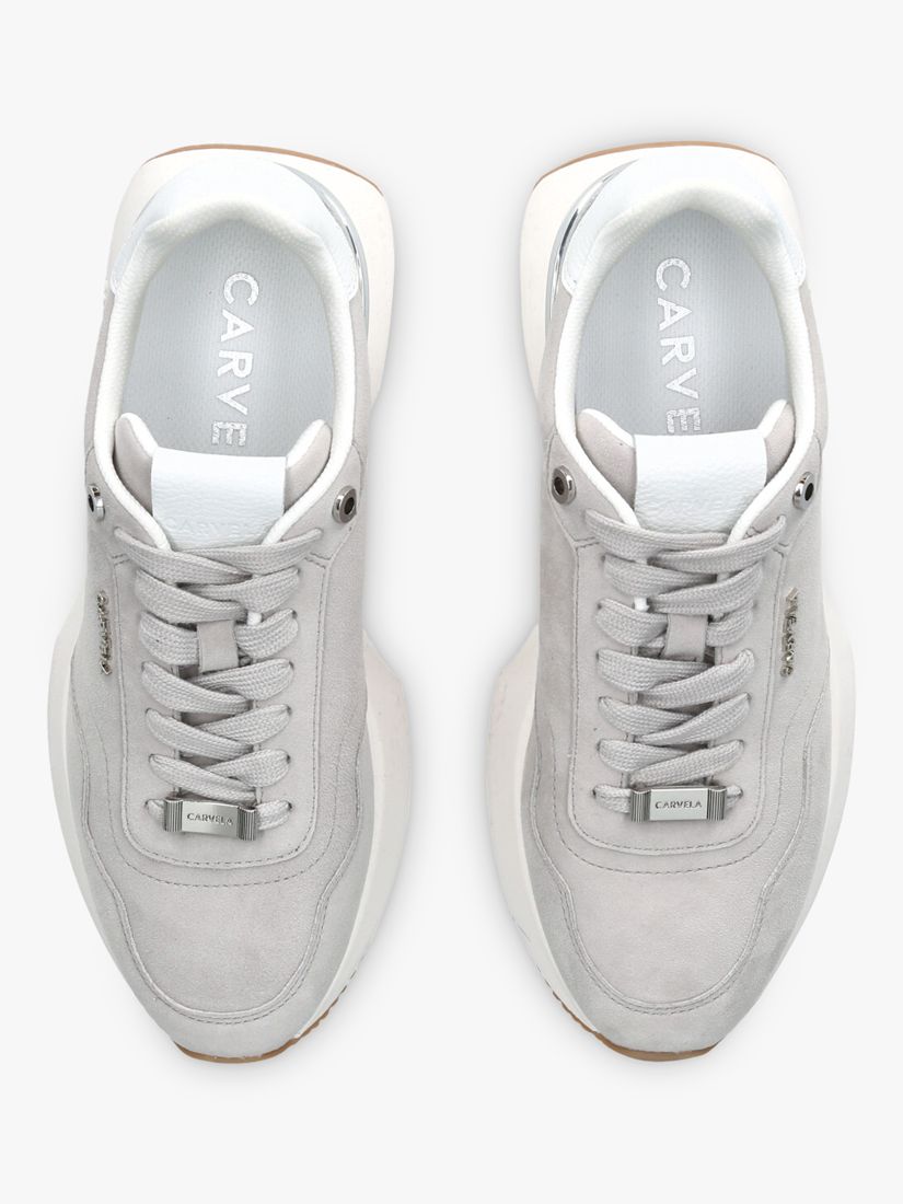 Carvela Flare Leather Trainers, Grey at John Lewis Partners